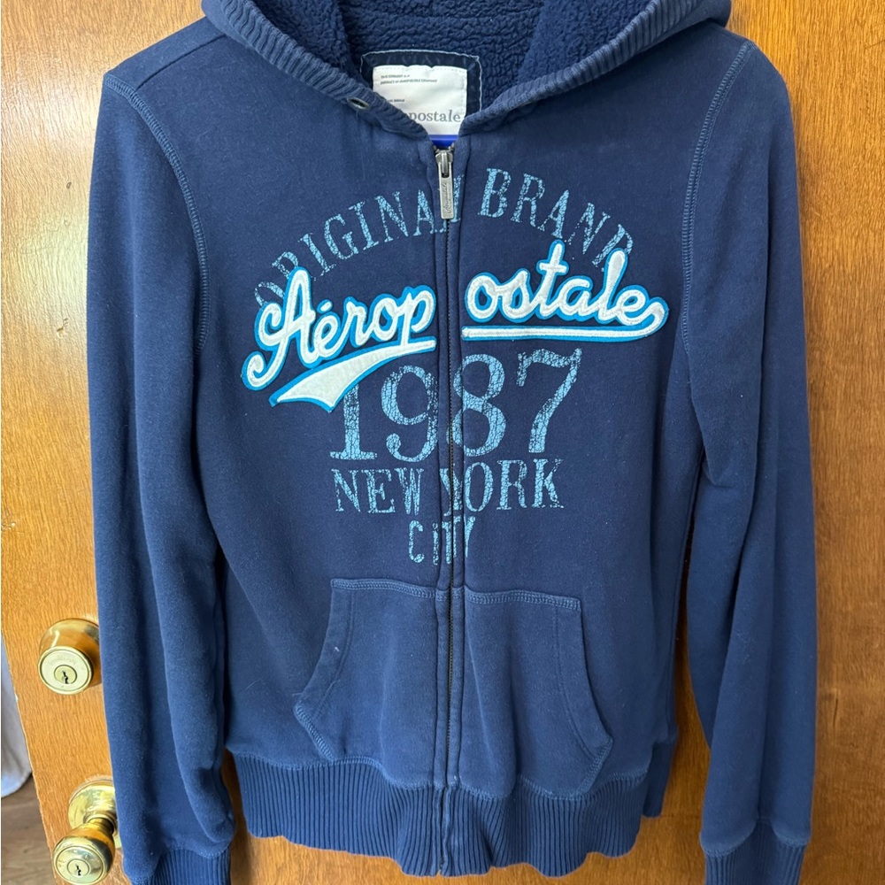 Aeropostale Women's Navy Hoodie Jacket